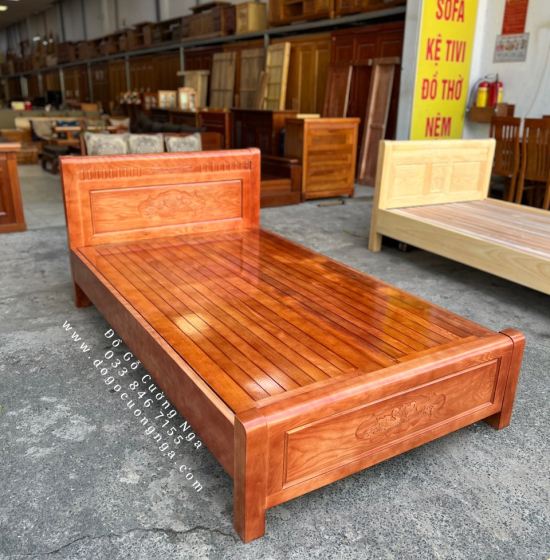 Giường ngủ gỗ sồi nga vạt phản - giường đơn