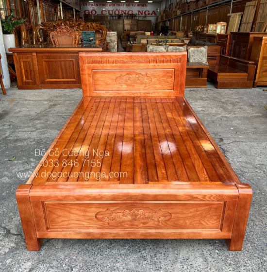 Giường ngủ gỗ sồi nga vạt phản - giường đơn