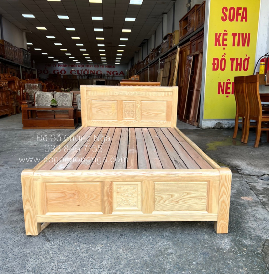 Giường ngủ gỗ sồi nga vạt lan giá rẻ - giường đơn 