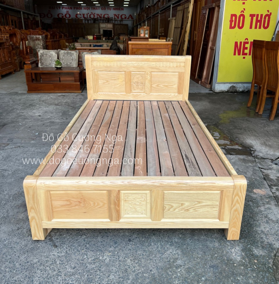 Giường ngủ gỗ sồi nga vạt lan giá rẻ - giường đơn 