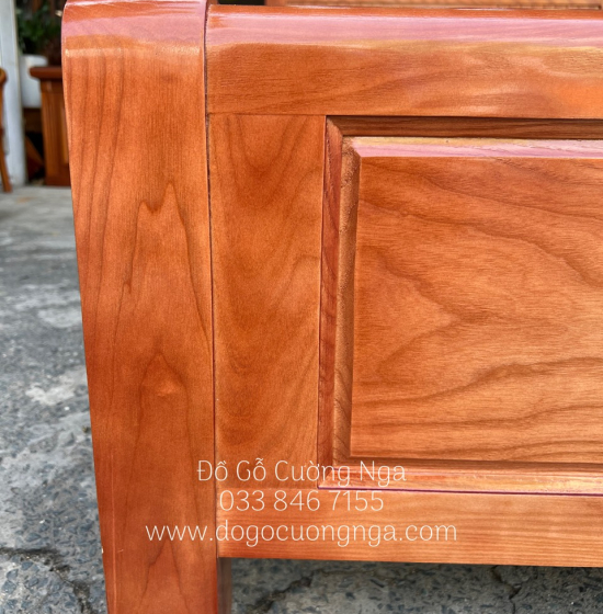 Giường ngủ gỗ sồi nga vạt lan - màu xoan giá rẻ 