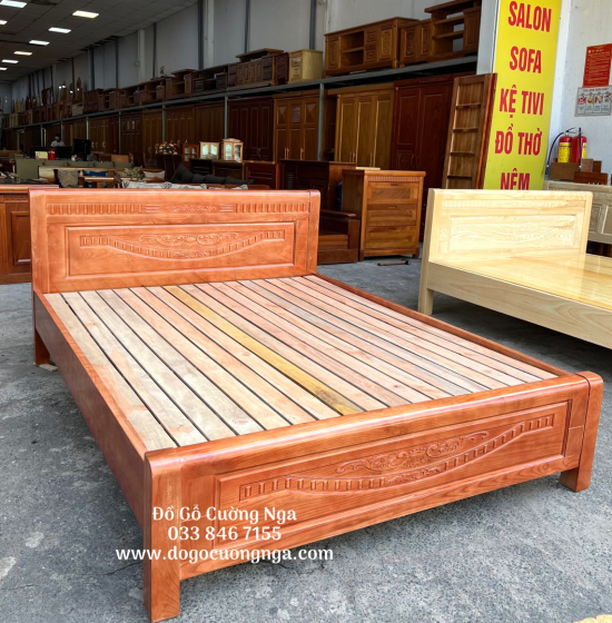 Giường ngủ gỗ sồi nga vạt lan GSN 027
