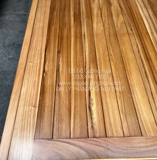 Giường gỗ gõ đỏ cao cấp vạt phản  - mẫu quạt 