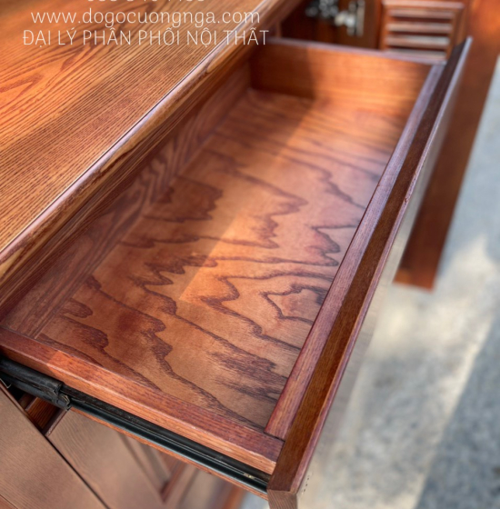 Tủ Giày Dép Gỗ Sồi Nga 4 Cánh - Lau Màu Óc Chó TD 014