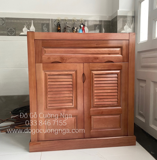 Tủ Giày Gỗ Xoan Đào 2 Cánh Giá Rẻ TD 012