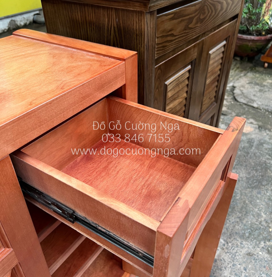 Tủ Giày Dép Gỗ Xoan Đào Tự Nhiên 3 Cánh Hiện Đại TD 013