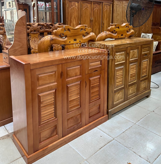 Tủ Giày Dép Gỗ Hương Xám Hiện Đại 3 Cánh TD 010