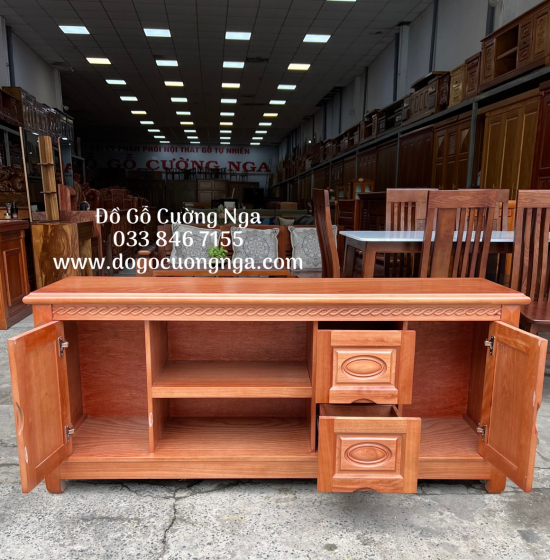 Kệ Tivi Gỗ Xoan Đào Mẫu Nhật Quẩy KG 028