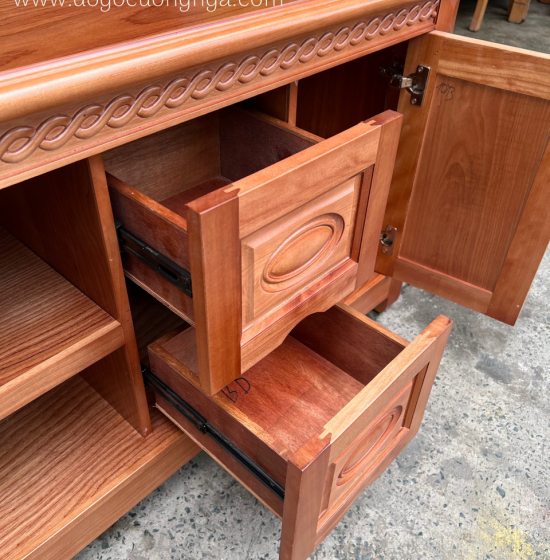 Kệ Tivi Gỗ Xoan Đào Mẫu Nhật Quẩy KG 028