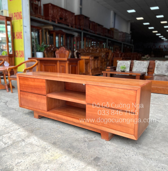 Kệ Tivi Gỗ Xoan Đào Hiện Đại - 4 Ngăn Kéo KG 24