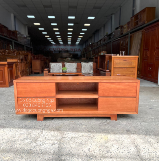 Kệ Tivi Gỗ Xoan Đào Hiện Đại - 4 Ngăn Kéo KG 24