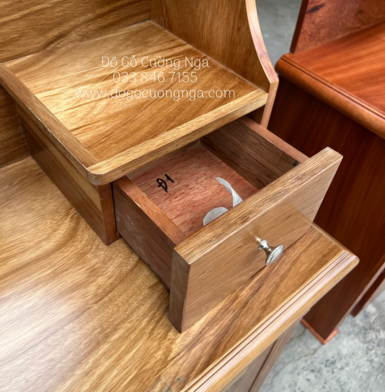 Bàn Trang Điểm Gỗ Hương Xám 80cm Cánh Mở Đẹp Giá Rẻ TĐ 018