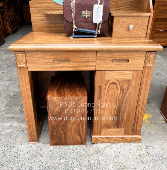 Bàn Trang Điểm Gỗ Hương Xám 80cm Cánh Mở Đẹp Giá Rẻ TĐ 018