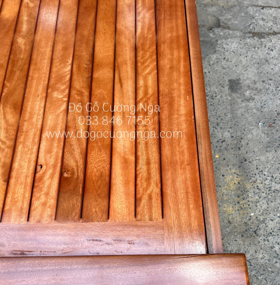 Giường gỗ xoan đào vạt phản - mẫu nữ hoàng 