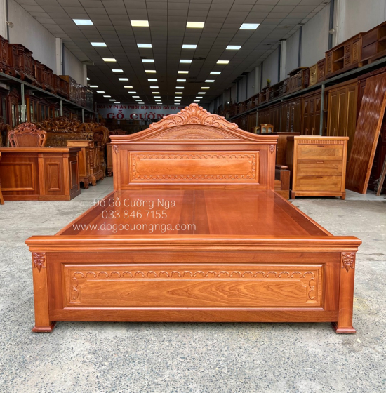 Giường Ngủ Gỗ Xoan Đào Nữ Hoàng Cao Cấp - Vạt Phản Liền 
