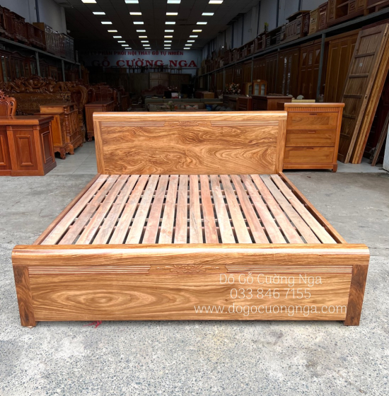 Giường Ngủ Gỗ Hương Xám Vạt Lan Hiện Đại Giá Rẻ 