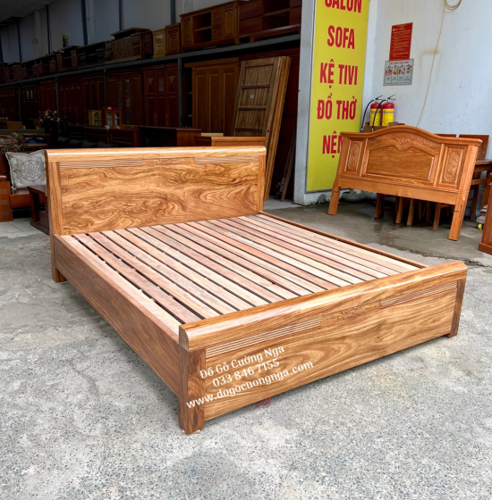 Giường Ngủ Gỗ Hương Xám Vạt Lan Hiện Đại Giá Rẻ 