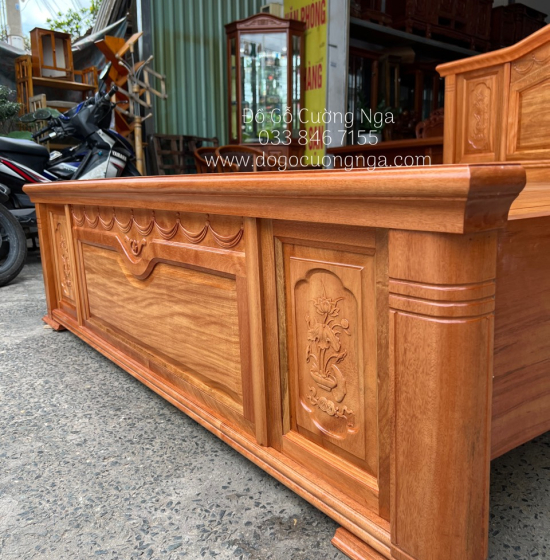 Giường gỗ đinh hương vạt phản - mẫu nữ hoàng 