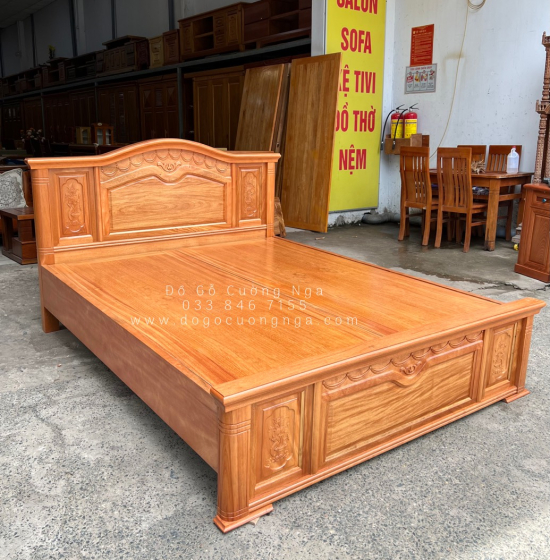 Giường Ngủ Gỗ Đinh Hương Mẫu Nữ Hoàng - Vạt Phản Liền 