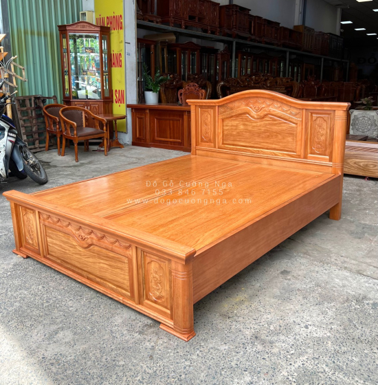 Giường Ngủ Gỗ Đinh Hương Mẫu Nữ Hoàng - Vạt Phản Liền 