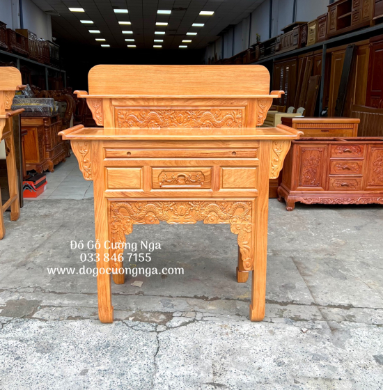Bàn Thờ Gia Tiên Gỗ Gõ Đỏ 2 Tầng 1m27  Đẹp Giá Rẻ 