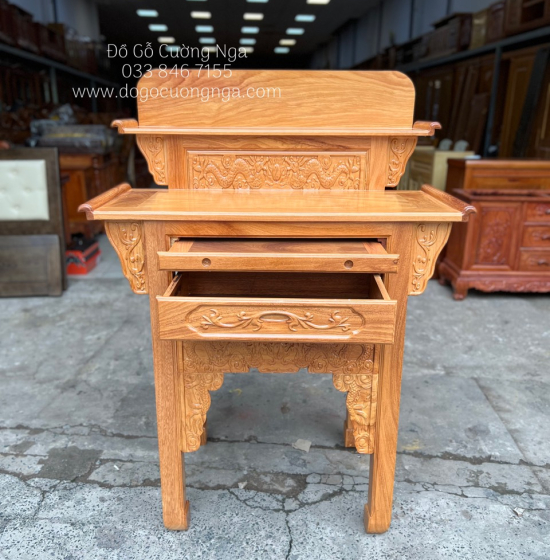 Bàn Thờ Gia Tiên Gỗ Gõ Đỏ 2 Tầng 1m27  Đẹp Giá Rẻ 