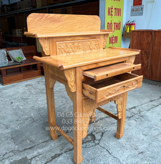 Bàn Thờ Gia Tiên Gỗ Gõ Đỏ 2 Tầng 1m27  Đẹp Giá Rẻ 