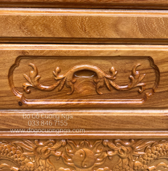 Bàn Thờ Gia Tiên Gỗ Gõ Đỏ 2 Tầng 1m27  Đẹp Giá Rẻ 