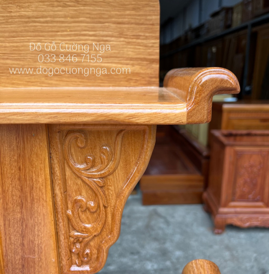 Bàn Thờ Gia Tiên Gỗ Gõ Đỏ 2 Tầng 1m27  Đẹp Giá Rẻ 