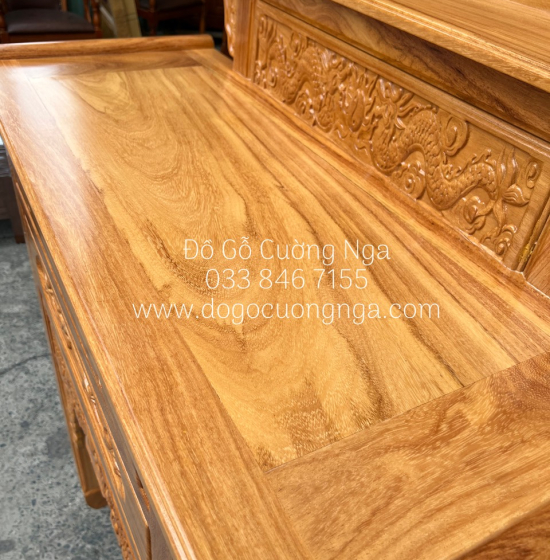 Bàn Thờ Gia Tiên Gỗ Gõ Đỏ 2 Tầng 1m27  Đẹp Giá Rẻ 