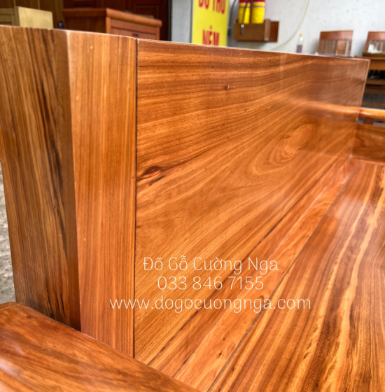 Bàn Ghế Sofa Gỗ Hương Xám Góc L 2mx1m8 Hiện Đại