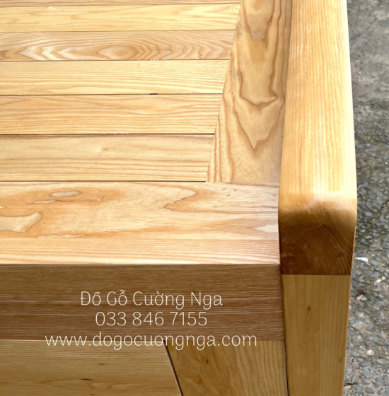 Giường ngủ gỗ sồi nga kiểu nhật bọc nệm - vạt phản 