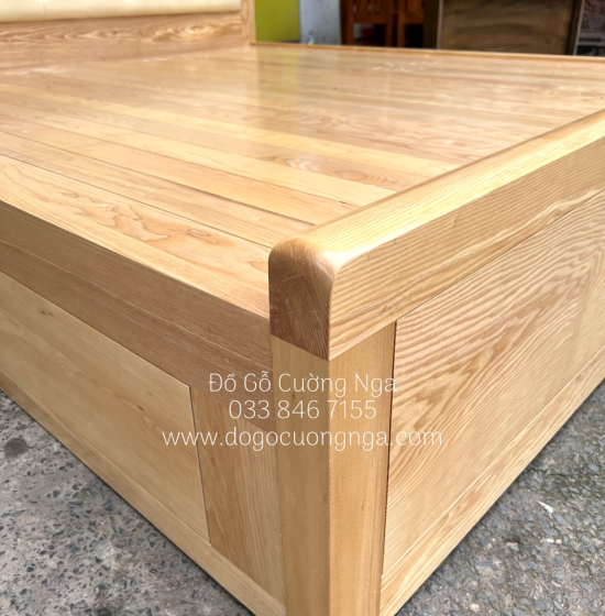 Giường ngủ gỗ sồi nga kiểu nhật bọc nệm - vạt phản 