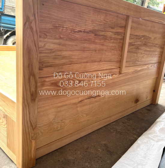 Giường ngủ gỗ sồi nga kiểu nhật bọc nệm - vạt phản 