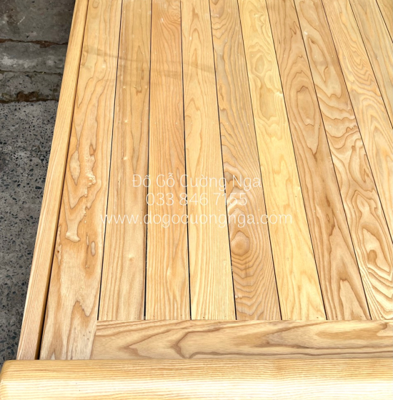 Giường ngủ gỗ sồi nga kiểu nhật bọc nệm - vạt phản 