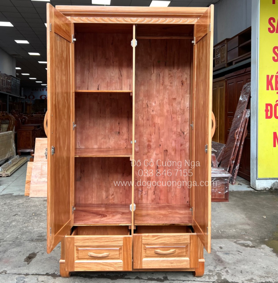 Tủ quần áo gỗ Đinh Hương 2 cánh - 1m2 hiện đại