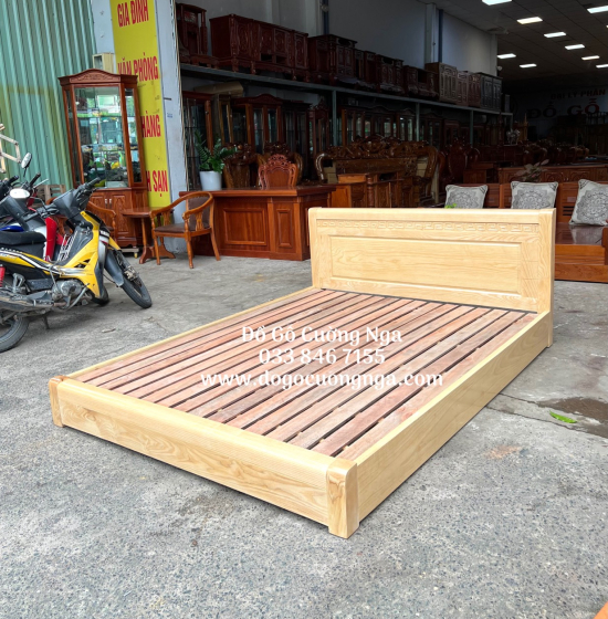Giường gỗ sồi nga kiểu nhật - vạt lan 