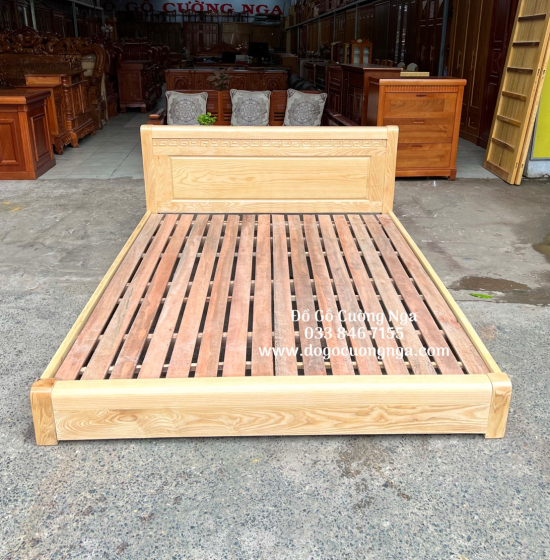 Giường gỗ sồi nga kiểu nhật - vạt lan 
