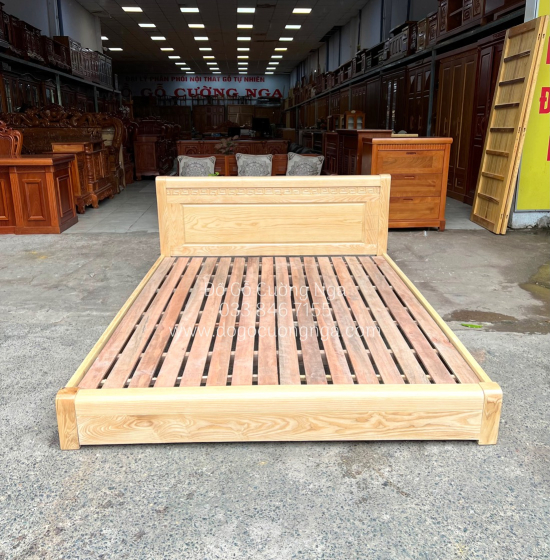 Giường gỗ sồi nga kiểu nhật - vạt lan 
