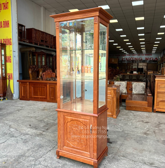 Tủ rượu vuông gỗ xoan đào TG 06