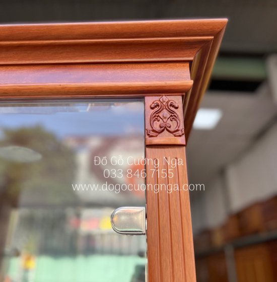 Tủ rượu vuông gỗ xoan đào TG 06