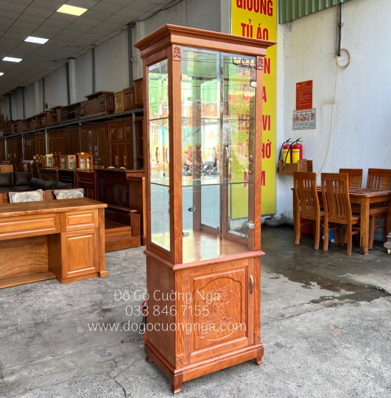 Tủ rượu vuông gỗ xoan đào TG 06