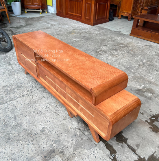 Kệ Tivi Gỗ Sồi Nga Thông Minh - Kệ Rút Màu Xoan KG 035