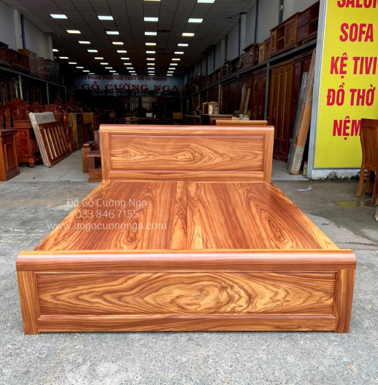 Giường Ngủ Gỗ Cẩm Vạt Phản Liền Hiện Đại - Mẫu Bắt Chỉ 