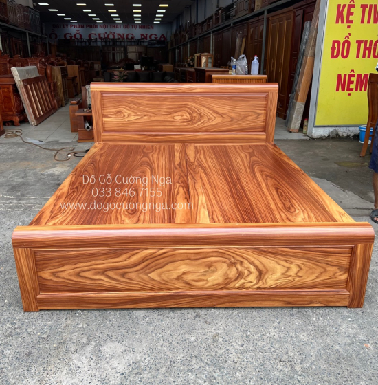 Giường Ngủ Gỗ Cẩm Vạt Phản Liền Hiện Đại - Mẫu Bắt Chỉ 