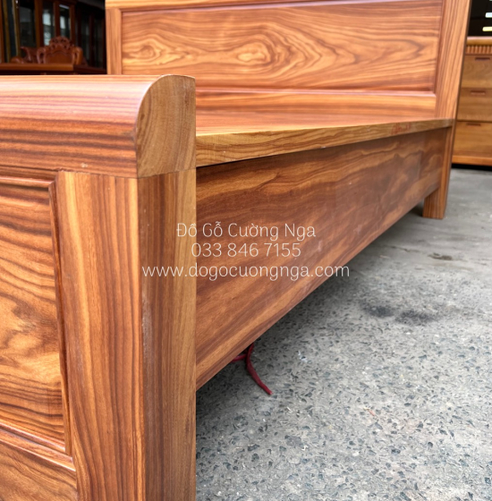 Giường Ngủ Gỗ Cẩm Vạt Phản Liền Hiện Đại - Mẫu Bắt Chỉ 
