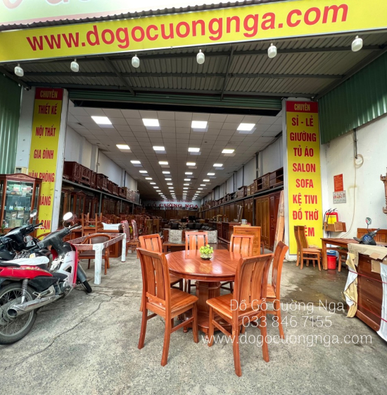 Bộ bàn ăn tròn mâm xoay gỗ Xoan Đào 6 ghế cao cấp BG 038