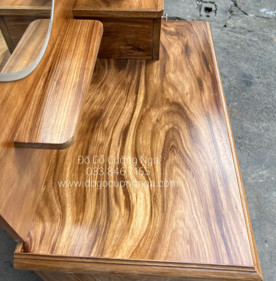 Bàn Trang Điểm Gỗ Hương Xám Gương Hộp Giá Rẻ TĐ 017