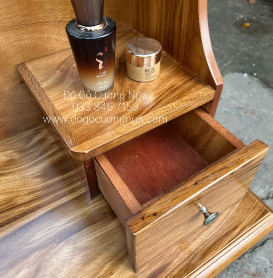 Bàn Trang Điểm Gỗ Hương Xám Gương Hộp Giá Rẻ TĐ 017
