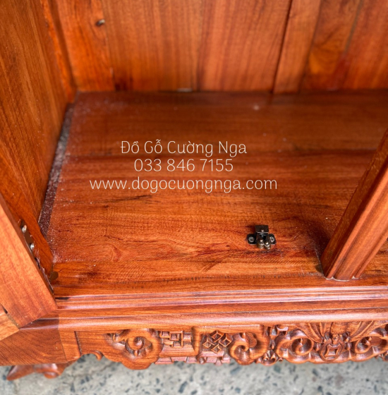 Tủ rượu gỗ Hương Đá đẹp giá rẻ - vuông 80cm 